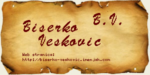 Biserko Vesković vizit kartica